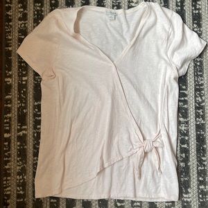 J. By J. Crew light pink shirt with faux side tie.